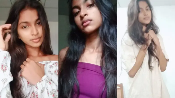 Sri Lankan College GF Show & Sucking on her Thumb Video HD